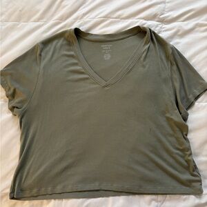 Aerie Olive Green V-Neck Women's Top